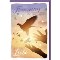 Firmung Glückwunschkarte mit Umschlag Tauben fliegen...