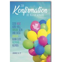 Konfirmation Karte mit Umschlag Luftballons