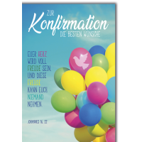 Konfirmation Karte mit Umschlag Luftballons