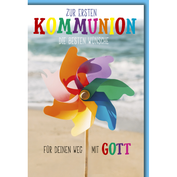 A Kommunion Karte mit Umschlag Windspiel