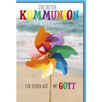 A Kommunion Karte mit Umschlag Windspiel