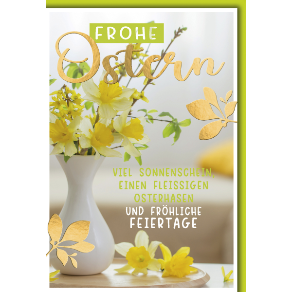 A Ostern Karte mit Umschlag Blumenstrauß in Gelb