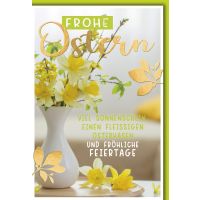 A Ostern Karte mit Umschlag Blumenstrauß in Gelb