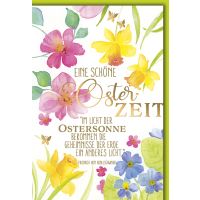 Ostern Karte mit Umschlag bunte Blumen