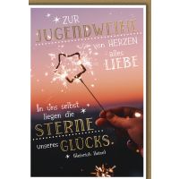 Jugendweihe Karte mit Umschlag Wunderkerze