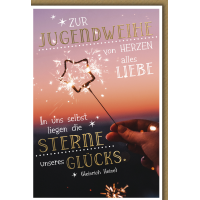 Jugendweihe Karte mit Umschlag Wunderkerze