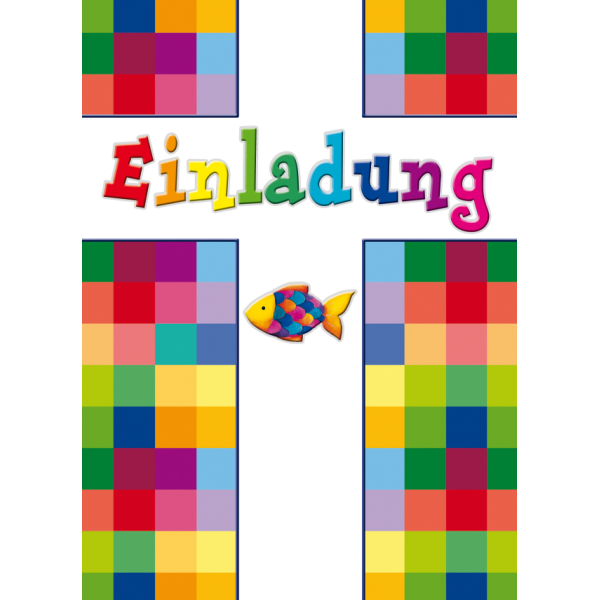 Kommunion Einladungen 5 Karten 5 Umschläge Kreuz, Fisch Bundle