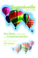 Jugendweihe - Karte mit Umschlag - Heißluftballon