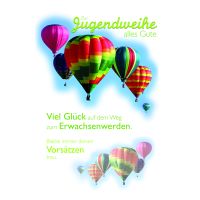 Jugendweihe Karte mit Umschlag Heißluftballon
