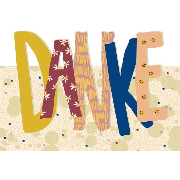 Danke Green Line Laser Art Karte mit Umschlag Schriftkarte