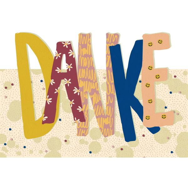 Danke Green Line Laser Art Karte mit Umschlag Schriftkarte