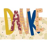 Danke Green Line Laser Art Karte mit Umschlag Schriftkarte