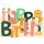 Geburtstag Green Line Laser Art Karte mit Umschlag Smiley, Buchstaben
