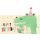 Geburtstag Green Line Laser Art Karte mit Umschlag Krokodil mit Partyhut und Luftballons