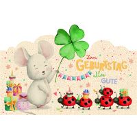 Geburtstag Green Line Laser Art Karte mit Umschlag Maus...