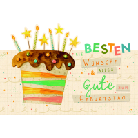 Geburtstag Green Line Laser Art Karte mit Umschlag Kuchen...