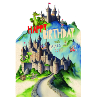 Geburtstag Green Line Laser Art Karte mit Umschlag...