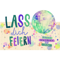 Geburtstag Green Line Laser Art Karte mit Umschlag...