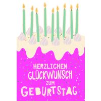Geburtstag Green Line Laser Art Karte mit Umschlag...