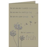 Trauer Beileidskarte Kondolenzkarte mit Umschlag - Es ist...