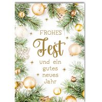 Weihnachten Kugeln, Zweige frohes Fest Weihnachtskarte...