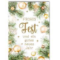 Weihnachten Kugeln, Zweige frohes Fest Weihnachtskarte...