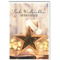 Weihnachten Holzstern mit Mütze Weihnachtskarte mit...