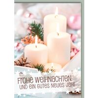 Weihnachten Brennende Kerzen Weihnachtskarte mit Umschlag...