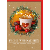 Weihnachten Kerze im Glas Weihnachtskarte mit Umschlag...
