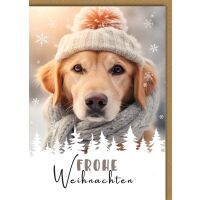 Weihnachten Hund mit Schal Weihnachtskarte mit Umschlag...