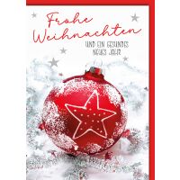 Weihnachten Rote Weihnachtskugel Weihnachtskarte mit...