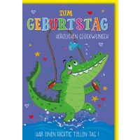 Kindergeburtstag Karte mit Umschlag Krokodil beim...