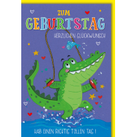 Kindergeburtstag Karte mit Umschlag Krokodil beim...