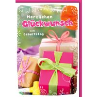 Geburtstag Karte mit Umschlag Bunte Geschenke