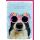 Geburtstag Karte mit Umschlag Hund mit pinker Brille