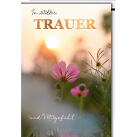 Trauer Beileid Kondolenzkarte mit Umschlag Stille Trauer,...
