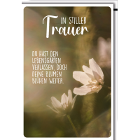 Trauer Beileid Kondolenzkarte mit Umschlag Stille Trauer,...