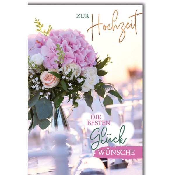 Hochzeitskarten Karte mit Umschlag Hortensienstrauß