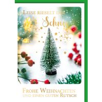 Weihnachtskarte mit Umschlag Leise rieselt der Schnee