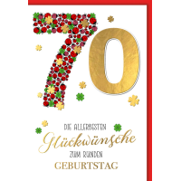70. Geburtstag Karte mit Umschlag Marienkäfer...