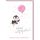 Geburt Baby Freudiges Ereignis Karte mit Umschlag Pinguin mit rosa Luftballon