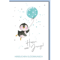 Geburt Baby Freudiges Ereignis Karte mit Umschlag Pinguin...