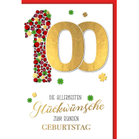 100. Geburtstag Karte mit Umschlag Marienkäfer Die...