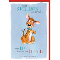 Geburtstag Karte mit Umschlag Fröhlicher Hund,...