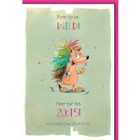 Geburtstag Karte mit Umschlag Bunter Igel, gezeichnet