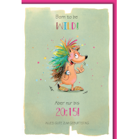 Geburtstag Karte mit Umschlag Bunter Igel, gezeichnet