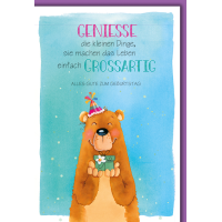 Geburtstag Karte mit Umschlag Bär mit Geschenk,...
