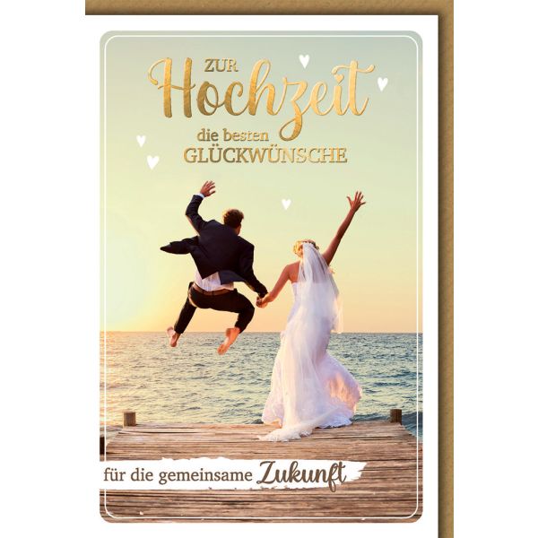 Hochzeitskarten Karte mit Umschlag Sprung vom Steg