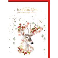 Weihnachten Hirsch geschmückt Weihnachtskarte mit...