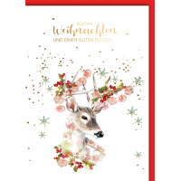 Weihnachten Hirsch geschmückt Weihnachtskarte mit...